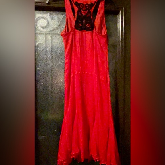 BeBe SILK Flowy Bead Embroidered Lined Flapper Dress Sequins Cocktail ❤️ - Picture 7 of 14